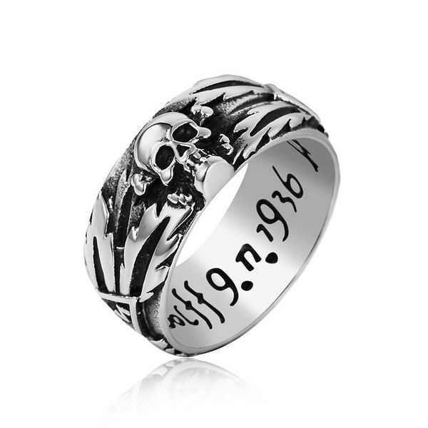 new punk lover's ring titanium steel retro personality vintage carved cross skull couple ring men and women's ring jewelry, Silver
new punk lover's ring titanium steel retro personality vintage carved cross skull couple ring men and women's ring jewelry, Silver