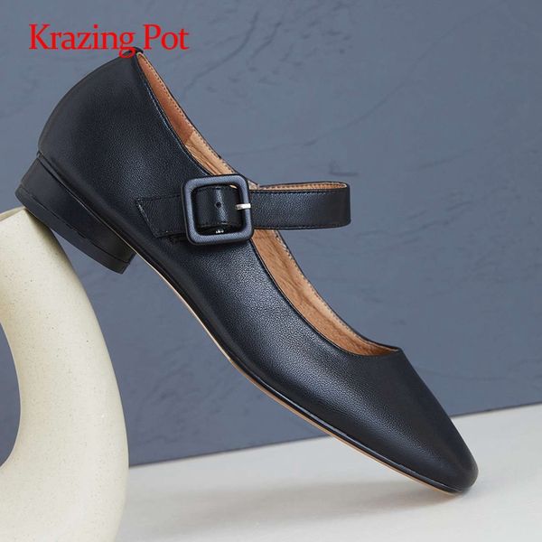 krazing pot leisure genuine leather handmade all-match square toe low round heel buckle straps young lady dress women pumps l01, Black
krazing pot leisure genuine leather handmade all-match square toe low round heel buckle straps young lady dress women pumps l01, Black