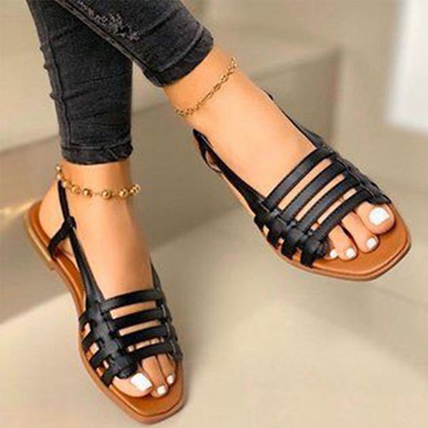 women pu leather sandals women's casual gladiator open toe ladies outdoor woman elastic band flats female beach shoes plus size, Black
women pu leather sandals women's casual gladiator open toe ladies outdoor woman elastic band flats female beach shoes plus size, Black