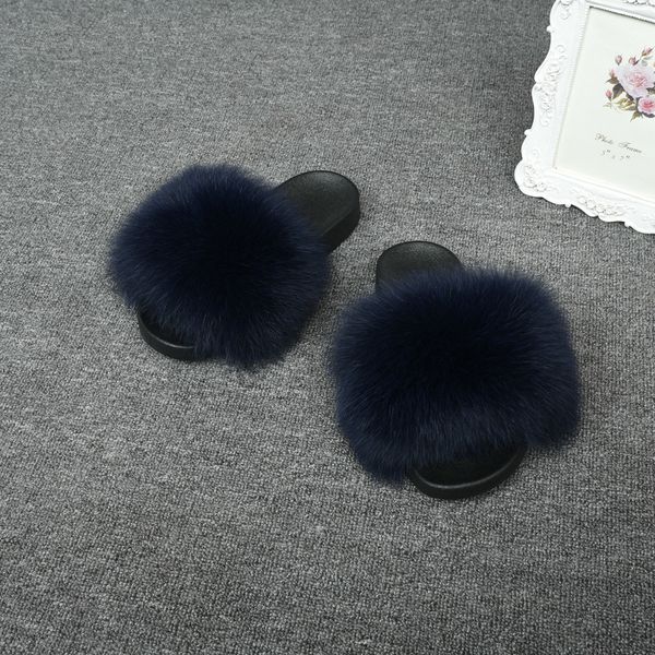 jancoco wide summer slides with real woman fashion ladies soft fox fur slippers, Black
jancoco wide summer slides with real woman fashion ladies soft fox fur slippers, Black