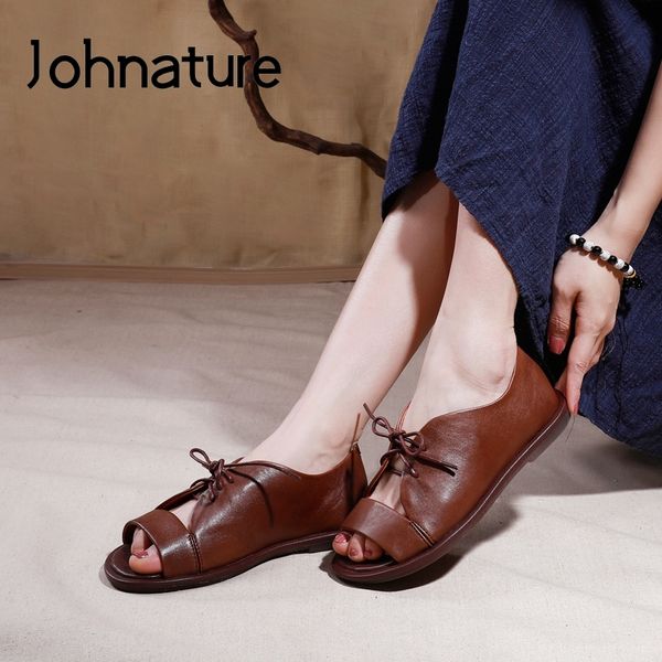 johnature genuine leather 2020 new spring summer sandals lace-up women shoes retro sewing flat with casual ladies sandals, Black
johnature genuine leather 2020 new spring summer sandals lace-up women shoes retro sewing flat with casual ladies sandals, Black