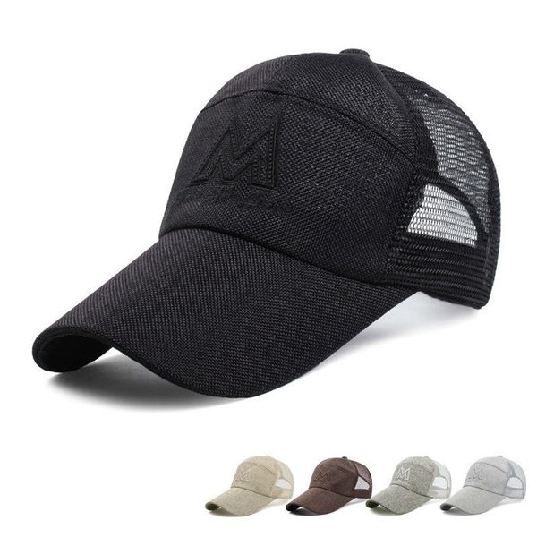 m letter embroidery brand baseball cap adjustable outdoor sun hat breathable men women summer mesh bone caps gorras, Black;white
m letter embroidery brand baseball cap adjustable outdoor sun hat breathable men women summer mesh bone caps gorras, Black;white