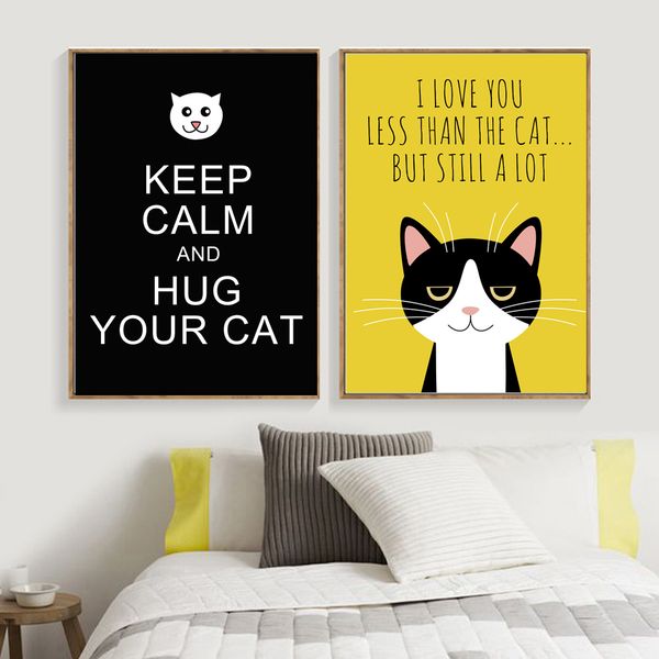 cartoon black and white cat letters yellow background wall art print canvas painting posters and prints for bedroom nordic styl
cartoon black and white cat letters yellow background wall art print canvas painting posters and prints for bedroom nordic styl