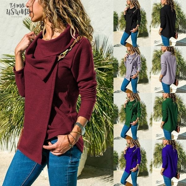 womens cowl neck buckle asymmetrical long sleeve warm sweatshirt wrap t shirts plus size s 5xl, White
womens cowl neck buckle asymmetrical long sleeve warm sweatshirt wrap t shirts plus size s 5xl, White
