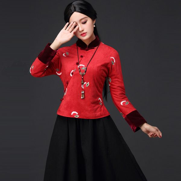 see orange warm winter suede chinese parkas thick chinese traditional tang suit short coat so2669, Red
see orange warm winter suede chinese parkas thick chinese traditional tang suit short coat so2669, Red