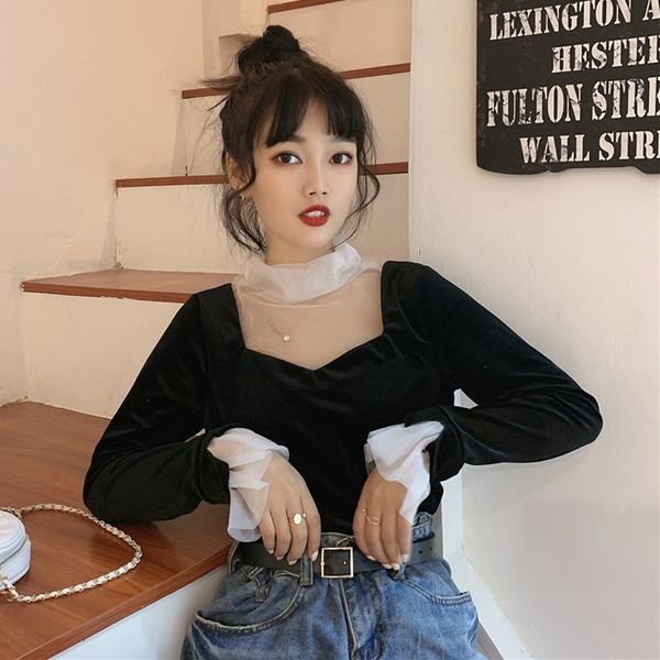 vintage style black women's clothing mash turtleneck autumn fashion brand women blouses velour long sleeve shirts new, White
vintage style black women's clothing mash turtleneck autumn fashion brand women blouses velour long sleeve shirts new, White