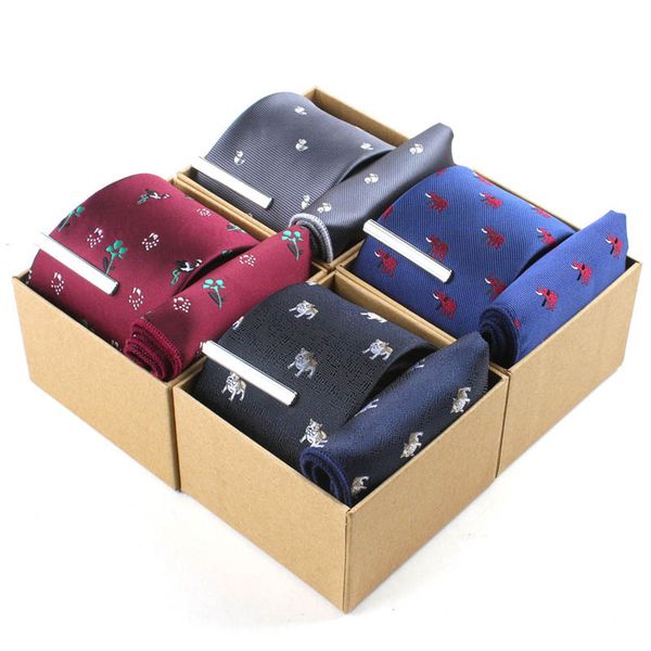 animal series tie set boxed personality men's casual cartoon jacquard necktie pocket towel tie clip three-piece gifts for men, Black;gray
animal series tie set boxed personality men's casual cartoon jacquard necktie pocket towel tie clip three-piece gifts for men, Black;gray