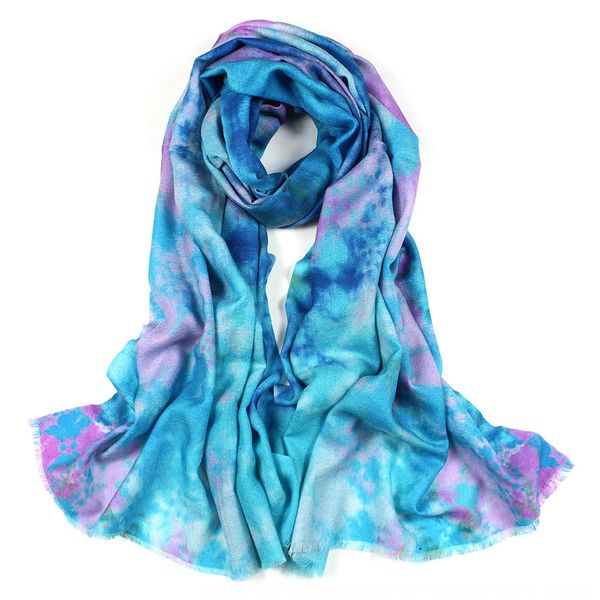 80 australian wool warm scarf women's jet-painted warm scarf shawl dual-purpose goods heartfelt es, Blue;gray
80 australian wool warm scarf women's jet-painted warm scarf shawl dual-purpose goods heartfelt es, Blue;gray
