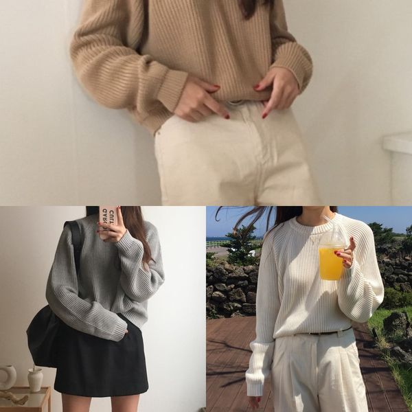 autumn and winter new korean chic simple basic all-match solid color raglan sweater shirt sleeve base shirt long sleeve sweater, White;black
autumn and winter new korean chic simple basic all-match solid color raglan sweater shirt sleeve base shirt long sleeve sweater, White;black
