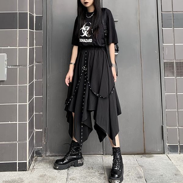 gothic punk black ribbon skirt women streetwear stitching buckle irregular a line skirt 2020 loose casual fashion high waist long skirt
gothic punk black ribbon skirt women streetwear stitching buckle irregular a line skirt 2020 loose casual fashion high waist long skirt