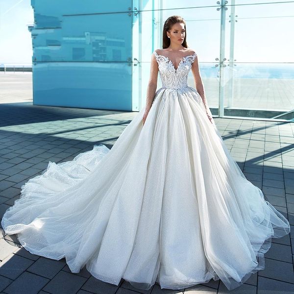 2020 new glamorous long sleeve princess wedding dresses swanskirt appliques ball gown sweetheart bridal gown vestido de noiva, White
2020 new glamorous long sleeve princess wedding dresses swanskirt appliques ball gown sweetheart bridal gown vestido de noiva, White