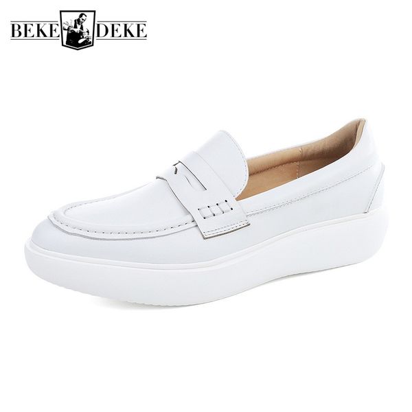 white mens thick platform shoes soft slip on loafers genuine leather shoes business casual driving plus size, Black
white mens thick platform shoes soft slip on loafers genuine leather shoes business casual driving plus size, Black