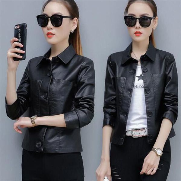 2020 spring and autumn new korean women's jacket pu leather slim locomotive small coat outerwear, Black;brown
2020 spring and autumn new korean women's jacket pu leather slim locomotive small coat outerwear, Black;brown