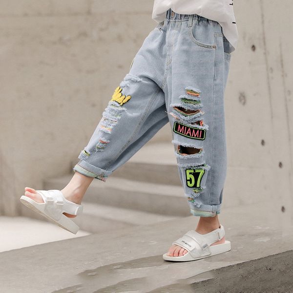 vraq4 boys' hole-piercing jeans summer clothes 2020 new western style children's pants thin jeans children's pants crawler cr, Blue
vraq4 boys' hole-piercing jeans summer clothes 2020 new western style children's pants thin jeans children's pants crawler cr, Blue