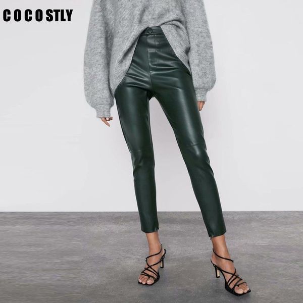 2020 pencil pants women stylish pu leather pants side zipper pockets decorate female solid trousers long pantalones mujer, Black;white
2020 pencil pants women stylish pu leather pants side zipper pockets decorate female solid trousers long pantalones mujer, Black;white