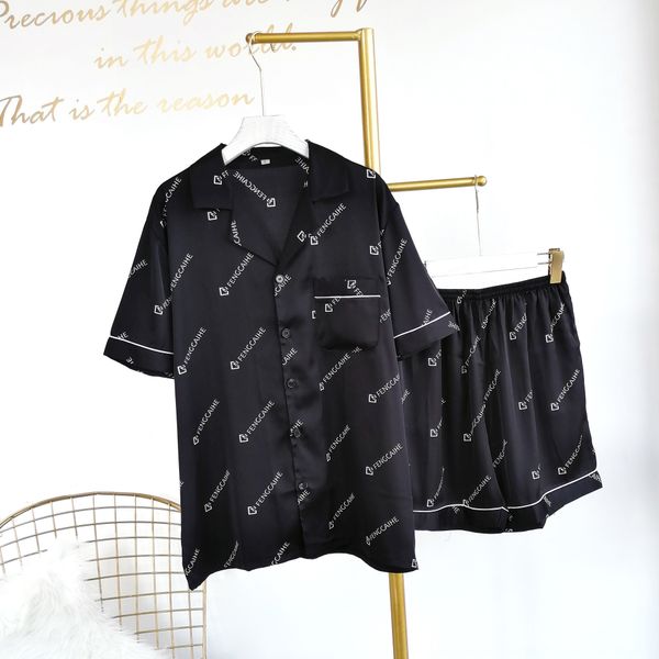 couple korean style ice silk short sleeve women's satin men's shorts home clothes pajamas shorts pajamas home clothes thin summer, Black;brown
couple korean style ice silk short sleeve women's satin men's shorts home clothes pajamas shorts pajamas home clothes thin summer, Black;brown