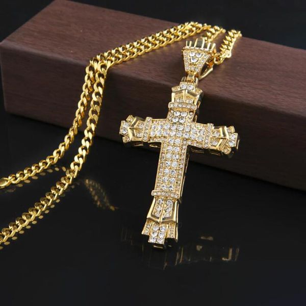 020 new hip hop alloy cross pendant necklace religious iced out crystal necklace jewely for men punk cuban chain gift, Silver
020 new hip hop alloy cross pendant necklace religious iced out crystal necklace jewely for men punk cuban chain gift, Silver