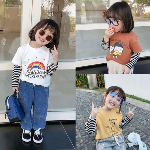 yqhe0 2020 spring and autumn children's base children's horse korean style type t-shirt cotton girls' striped sleeve fake two, Blue
yqhe0 2020 spring and autumn children's base children's horse korean style type t-shirt cotton girls' striped sleeve fake two, Blue