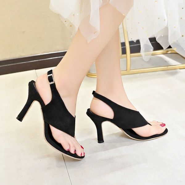 new female summer high heels open toe high heel suede clip toe ladies word buckle casual wedding party heels, Black
new female summer high heels open toe high heel suede clip toe ladies word buckle casual wedding party heels, Black