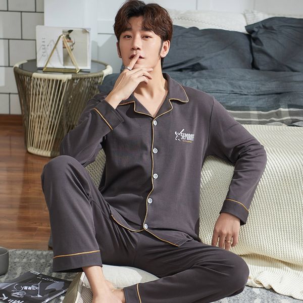 men's spring and autumn new pajamas pajamas long sleeve cotton korean style simple fashion plus size men's dad cotton home wear, Black;brown
men's spring and autumn new pajamas pajamas long sleeve cotton korean style simple fashion plus size men's dad cotton home wear, Black;brown