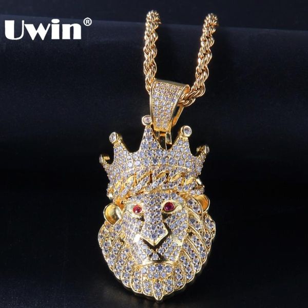 uwin gold color cuban crown lion pendant & 3mm tennis chains with red eye full iced out cubic zirconia hiphop necklace jewelry, Silver
uwin gold color cuban crown lion pendant & 3mm tennis chains with red eye full iced out cubic zirconia hiphop necklace jewelry, Silver