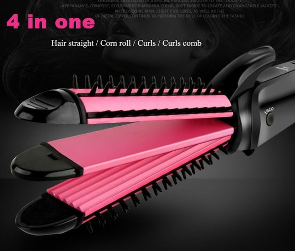 3 in 1 styling tool hair curler multi straightener professional hair curling iron brish styler wavy roller magic curler, Black
3 in 1 styling tool hair curler multi straightener professional hair curling iron brish styler wavy roller magic curler, Black