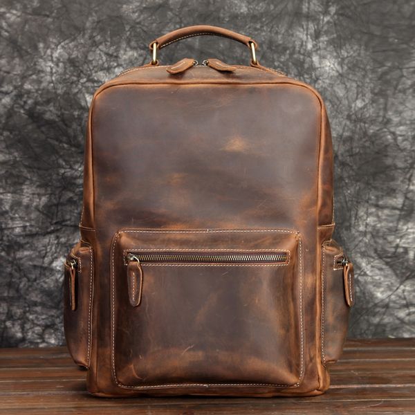 genuine men's bag head layer crazy horse leather men's large capacity travel backpack backpack bag
genuine men's bag head layer crazy horse leather men's large capacity travel backpack backpack bag
