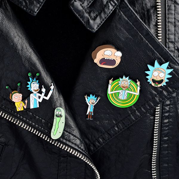 1000 Different Models Cartoon Icons Style Kids Pin Genius Mad Scientist Badge Buttons Brooch Anime Lovers Denim Shirt Lapel Pins