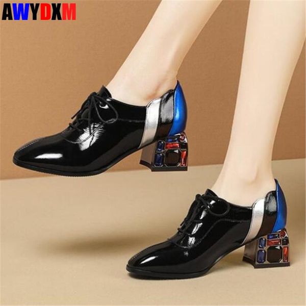 women pumps fashion patent leather pointed casual shoes woman lace up thick heel office high heels female dress party shoes 2020, Black
women pumps fashion patent leather pointed casual shoes woman lace up thick heel office high heels female dress party shoes 2020, Black