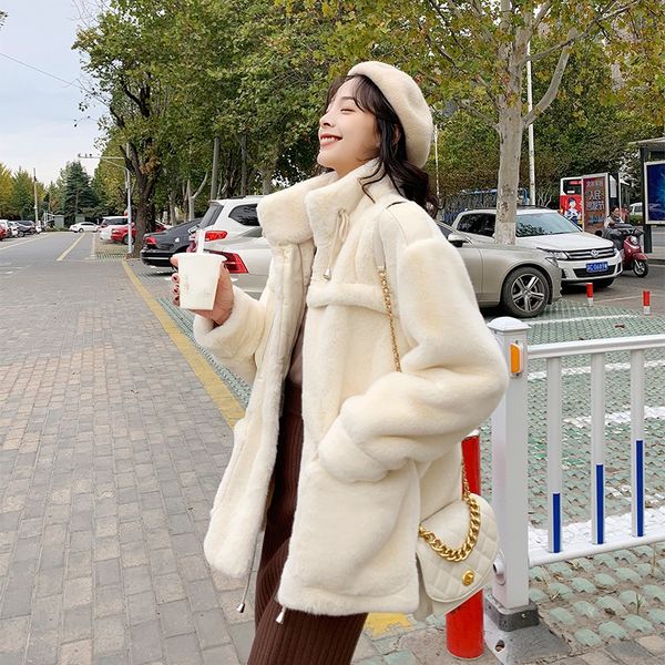 faux fur coat women's mid-length loose plush plush motorcycle waterproof mink high collar coat korean casual anti-fur, Black
faux fur coat women's mid-length loose plush plush motorcycle waterproof mink high collar coat korean casual anti-fur, Black