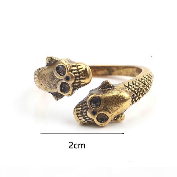 2020 designer retro punk open skull ring creative alloy men's adjustable ring, Silver
2020 designer retro punk open skull ring creative alloy men's adjustable ring, Silver