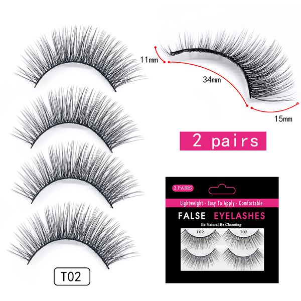 false eyelashes 2 pairs/set natural flase reusable mink hair thick eye lashes makeup tools handmade 3d fake
false eyelashes 2 pairs/set natural flase reusable mink hair thick eye lashes makeup tools handmade 3d fake