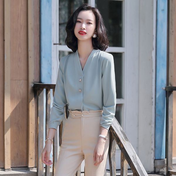 gup2j chiffon elegant long-sleeved shirt v-neck slimming simple professional ol style 2020 summer new women's pullover pullover clot, White
gup2j chiffon elegant long-sleeved shirt v-neck slimming simple professional ol style 2020 summer new women's pullover pullover clot, White