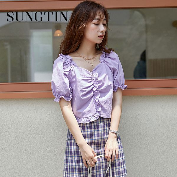 women's blouses & shirts sungtin ruffled white blouse women korean style 2021 v neck lantern sleeve purple shirt summer solid casual bl
women's blouses & shirts sungtin ruffled white blouse women korean style 2021 v neck lantern sleeve purple shirt summer solid casual bl