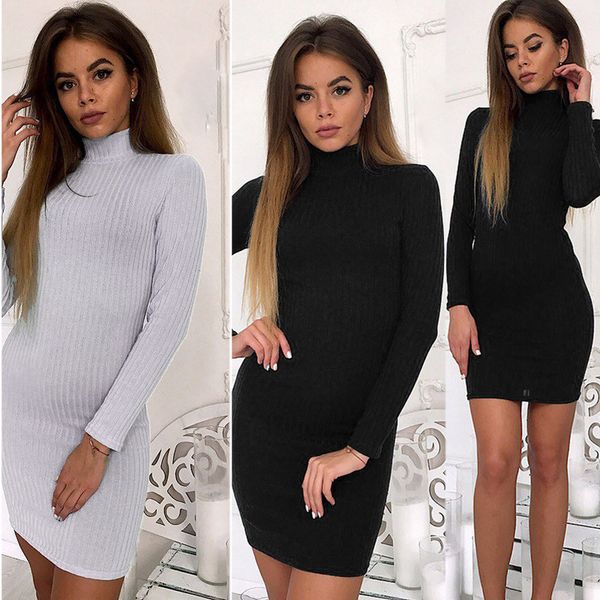 new vestidos autumn winter women sweater dress rib solid autumn color slim o neck long sleeved casual long knit dress, Black;gray
new vestidos autumn winter women sweater dress rib solid autumn color slim o neck long sleeved casual long knit dress, Black;gray