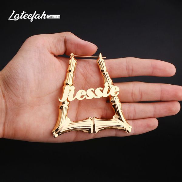 lateefah bamboo hoop earrings geometric earrings hip-pop style customizable name earrings for women cx200801, Golden;silver
lateefah bamboo hoop earrings geometric earrings hip-pop style customizable name earrings for women cx200801, Golden;silver