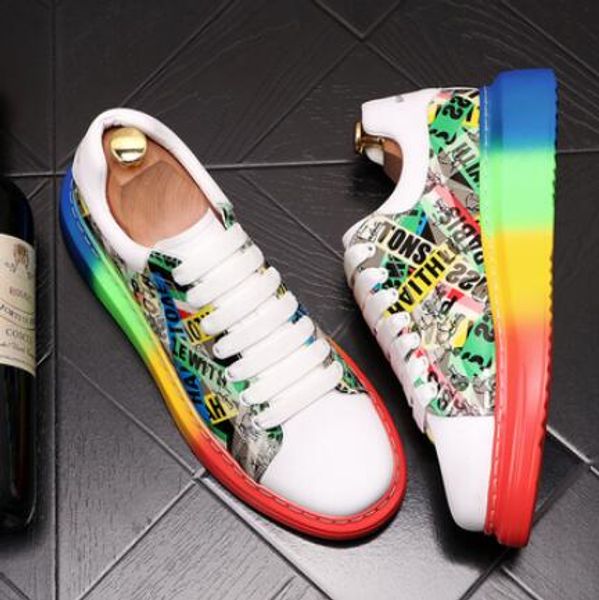 2020 new luxury designer men's street colorful graffiti casual shoes lace-up board shoes for man youth trending platform, Black
2020 new luxury designer men's street colorful graffiti casual shoes lace-up board shoes for man youth trending platform, Black
