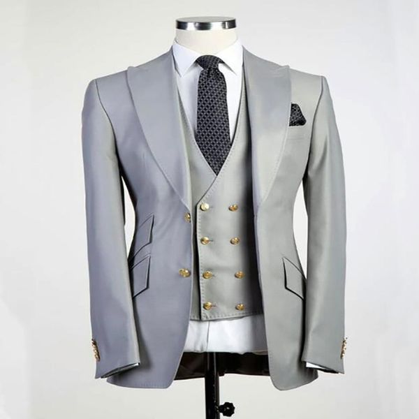 2020 tailored smoking grey men suit slim fit 3 piece peaked lapel tuxedo groom wedding suits jacket prom blazer terno masculino, White;black
2020 tailored smoking grey men suit slim fit 3 piece peaked lapel tuxedo groom wedding suits jacket prom blazer terno masculino, White;black
