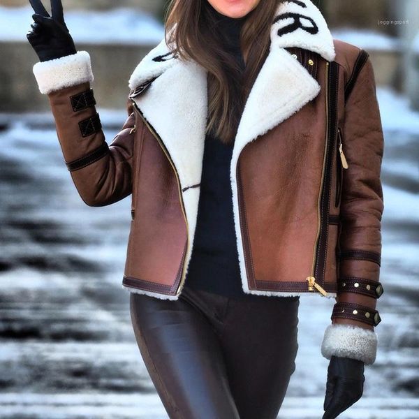 letter print womens jackets cowhide lamb solid color women coats winter loose casual ladies outerwear thicken, Black;brown
letter print womens jackets cowhide lamb solid color women coats winter loose casual ladies outerwear thicken, Black;brown