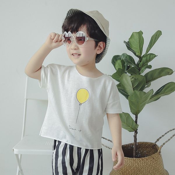 2019 new boys' small and medium-sized children's t-shirt balloon balloon loose edge short sleeve t-shirt, Blue
2019 new boys' small and medium-sized children's t-shirt balloon balloon loose edge short sleeve t-shirt, Blue