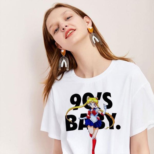 women clothes 2020 thin section summer harajuku short sailor moon shirt 90s baby fashion leisure t shirt aesthetic tshirt, White
women clothes 2020 thin section summer harajuku short sailor moon shirt 90s baby fashion leisure t shirt aesthetic tshirt, White