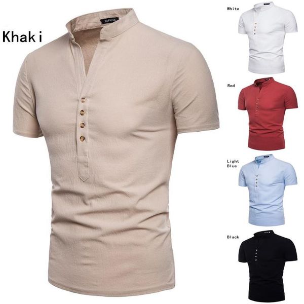 zacoo men shirt summer v neck short sleeve cotton linen solid color buttons male slim casual shirt, White;black
zacoo men shirt summer v neck short sleeve cotton linen solid color buttons male slim casual shirt, White;black