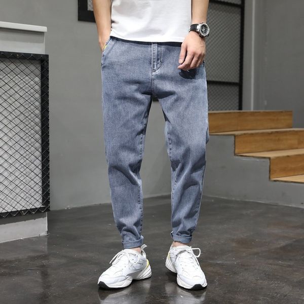 men's jeans in the summer of 2021 japanese big yards stretch male logo loose bound feet washed haroun pants, Blue
men's jeans in the summer of 2021 japanese big yards stretch male logo loose bound feet washed haroun pants, Blue