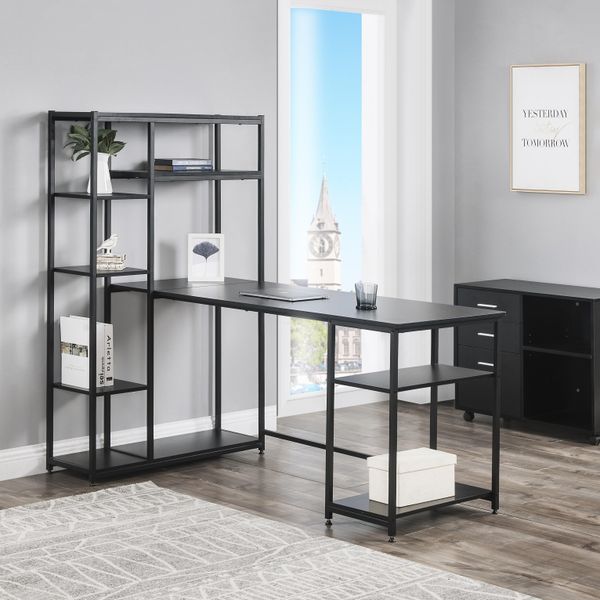 office computer desk multiple storage shelves, modern large office desk bookshelf storage space black living room furniture
office computer desk multiple storage shelves, modern large office desk bookshelf storage space black living room furniture