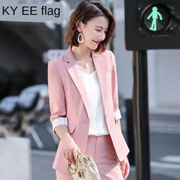 medium sleeve solid color small 2020 new women's fashion temperament middle sleeve suit solid color suitslim professional casual suit, White;black
medium sleeve solid color small 2020 new women's fashion temperament middle sleeve suit solid color suitslim professional casual suit, White;black