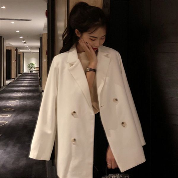 2019 new internet red hong kong style casual white small coat suit suit women's spring and summer korean style loose long sleeve coat, White;black
2019 new internet red hong kong style casual white small coat suit suit women's spring and summer korean style loose long sleeve coat, White;black