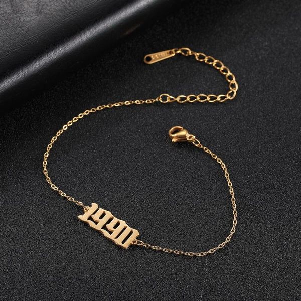 my shape birth year number bracelet stainless steel charm 1980-1999 silvery golden chain link bracelets fashion birthday gift, Black
my shape birth year number bracelet stainless steel charm 1980-1999 silvery golden chain link bracelets fashion birthday gift, Black