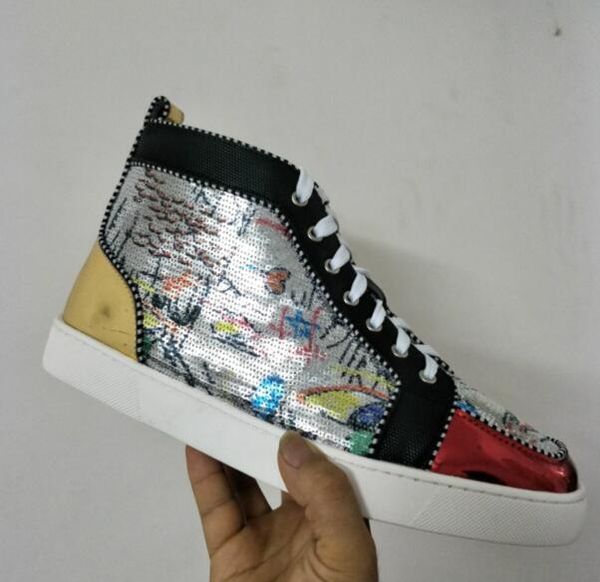 new sell name brand red sneaker shoe man casual woman fashion rivets high men dress party sneaker designer shoes, Black
new sell name brand red sneaker shoe man casual woman fashion rivets high men dress party sneaker designer shoes, Black