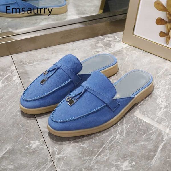 new spring summer suede flat heel slippers women round toe slip-on lazyman mules fringe metal decor woman slippers, Black
new spring summer suede flat heel slippers women round toe slip-on lazyman mules fringe metal decor woman slippers, Black