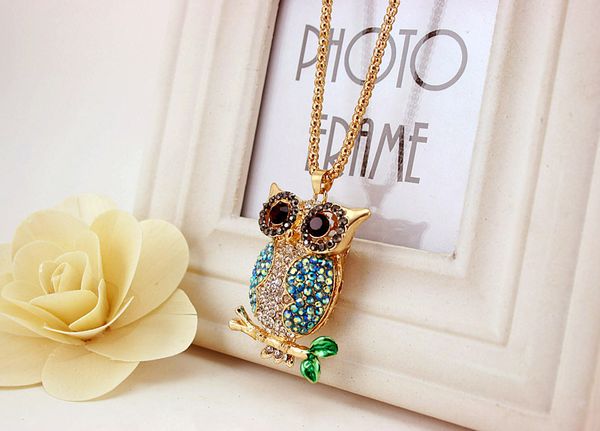 owl pendant necklaces zinc alloy multicolor crystal trendy sweater chain 5 colors fashion metal chain jewelry, Silver
owl pendant necklaces zinc alloy multicolor crystal trendy sweater chain 5 colors fashion metal chain jewelry, Silver